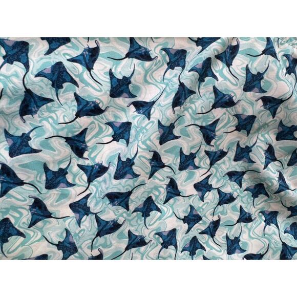 J. CREW FLEX Swimwear; Swim Trunks, Sting Ray Pattern, teal background - Picture 6 of 7